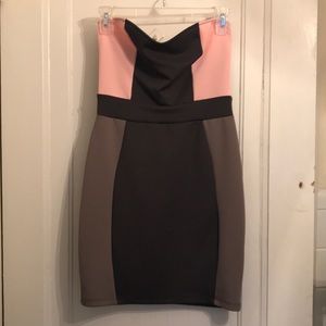 Women’s Color Block Strapless Dress